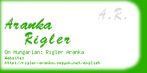 aranka rigler business card